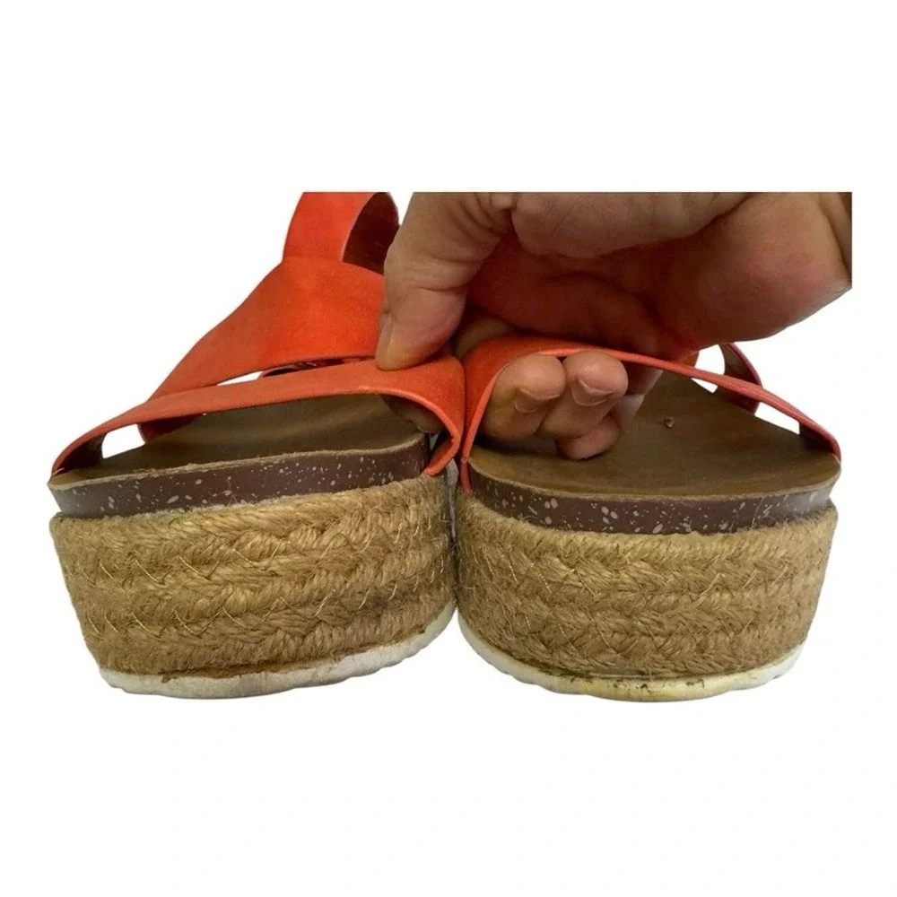 Platform Espadrille Sandals Coral Ankle Strap Buckle Summer Casual Shoes